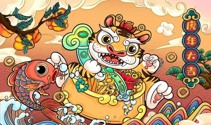 虎年大吉图片(4000x2500)psd模版下载