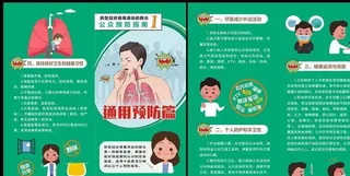 新冠病毒通用预防指南对折页图片