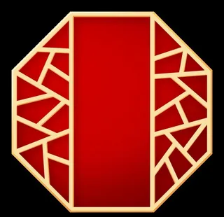 国潮六边形窗户图片