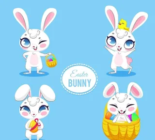 卡通复活节兔子图片