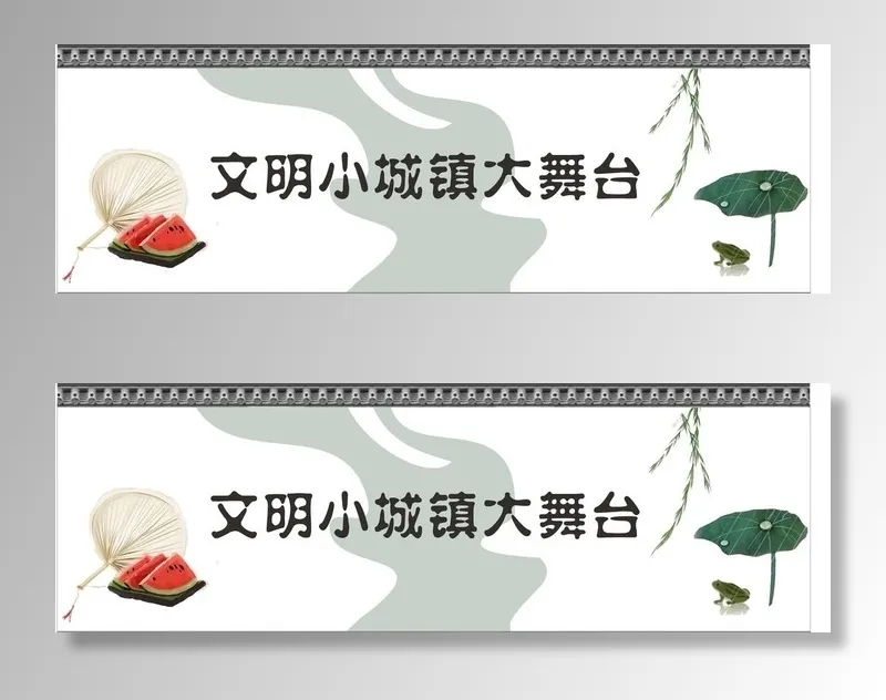 中国风淡彩墙画图片cdr矢量模版下载
