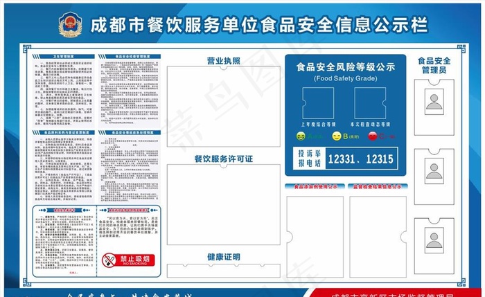 食品安全 信息公示栏图片cdr矢量模版下载