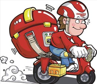 外卖 骑车 小熊 卡通 快递图片