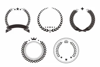 麦穗稻穗荣誉获奖花环图片