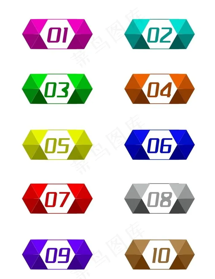 数字角标多彩叠加彩色风格化图片(3072x4107)psd模版下载