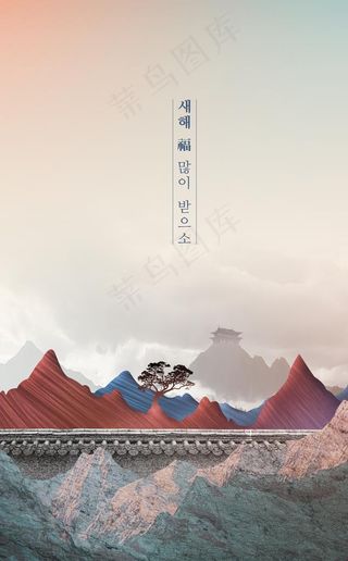 禅意山水海报图片