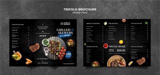 烧烤店三折页菜单图片