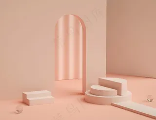 C4D展台几何场景图片