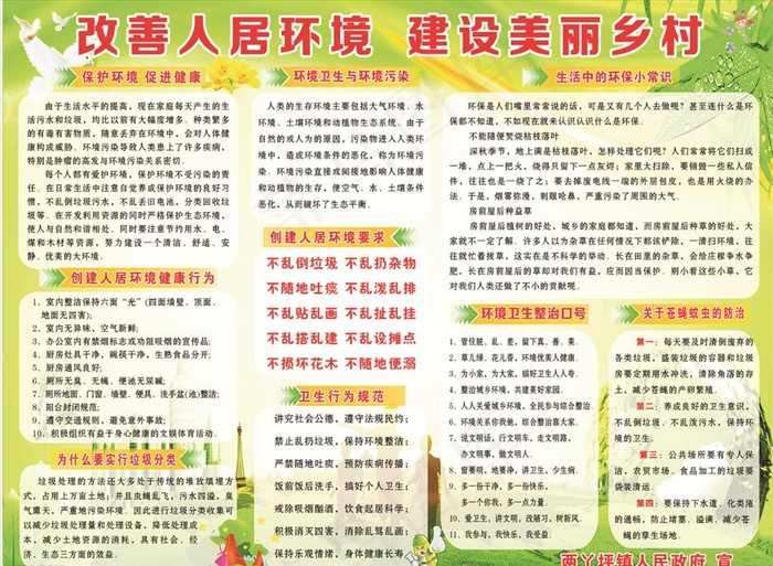 改善人居环境建设美丽乡村图片cdr矢量模版下载