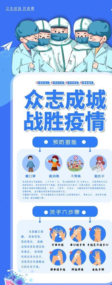 疫情展架图片(2000x4500)psd模版下载