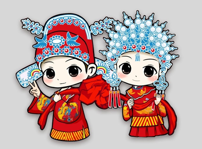 卡通结婚图片(1771x1358)psd模版下载