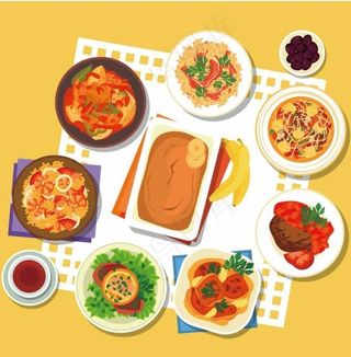 扁平化 食物图片
