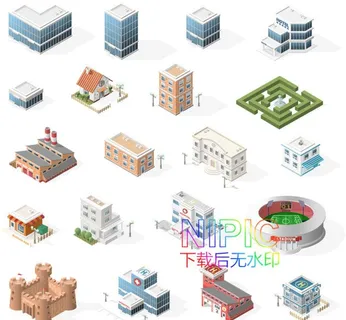 2.5d城市ai背景图片