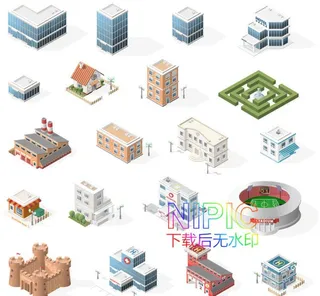 2.5d城市ai背景图片