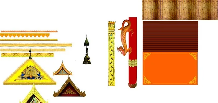 傣族屋檐风格图片cdr矢量模版下载