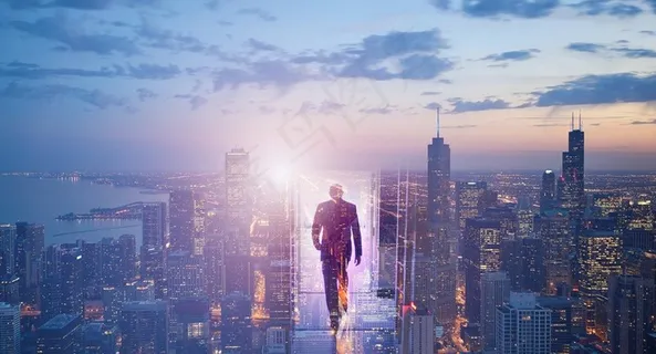 科技城市全景图图片