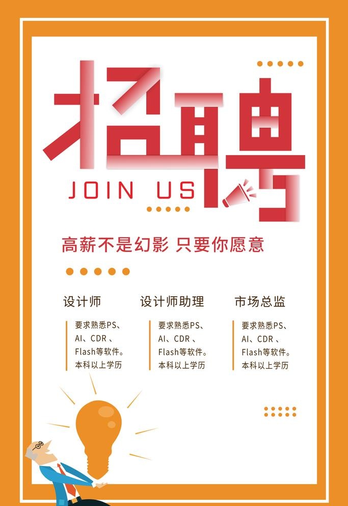招聘海报图片(3543x5315)psd模版下载