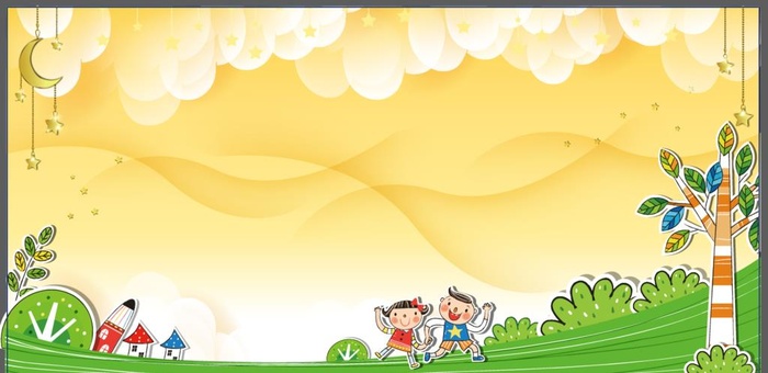 校园卡通展板背景图片