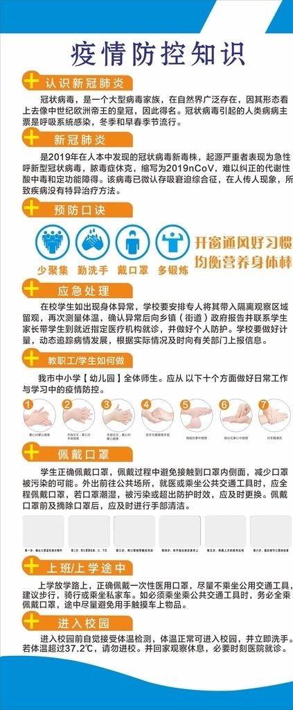 新冠疫情防控知识展架图片cdr矢量模版下载