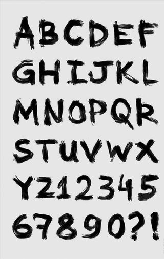 毛笔字母数字图片