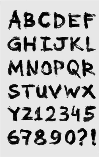 毛笔字母数字图片