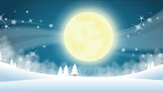 夜晚月亮 矢量图图片