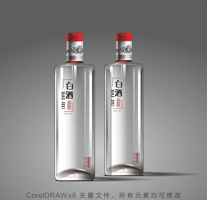 白酒瓶包装图片cdr矢量模版下载