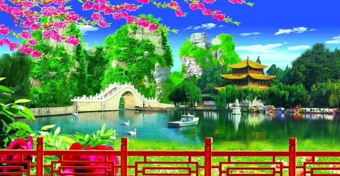 风景画 壁画图片(4724x2597)psd模版下载