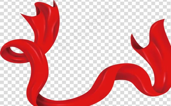 红色飘带图片psd模版下载