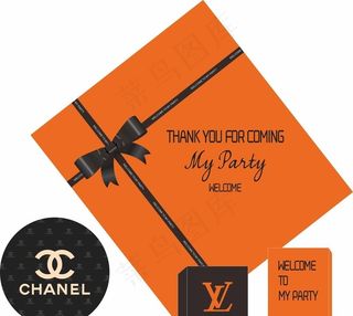 橙色生日party活动背景图片
