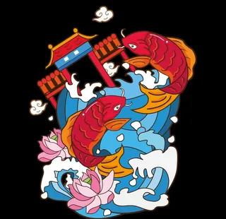 鲤鱼跳龙门 图片