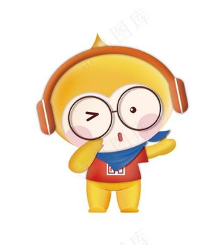 戴眼镜的小猴子插画图片