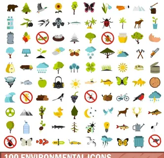 100个环保图标图片