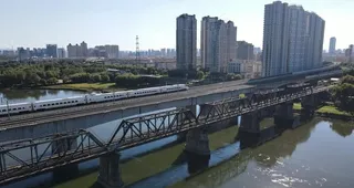 航拍吉林铁桥图片