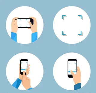 3款用手机扫条形码的手臂图片