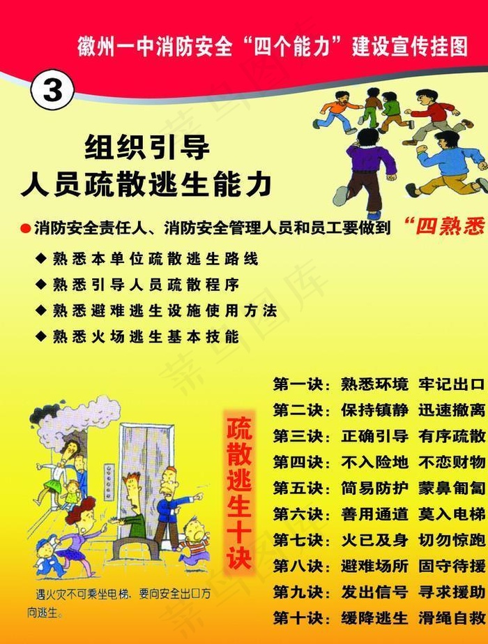 组织引导人员疏散逃生能力宣传图片
