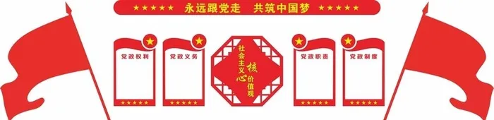 党建文化墙图片cdr矢量模版下载