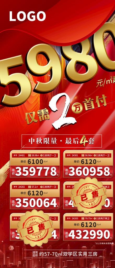 房地产促销海报图片(1631x3539)psd模版下载