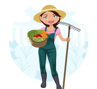 卡通女 农夫图片