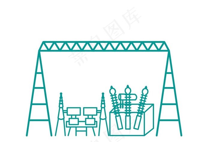 电力变电站图片ai矢量模版下载