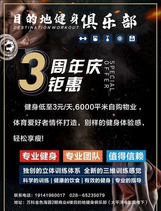 健身房宣传单 海报图片