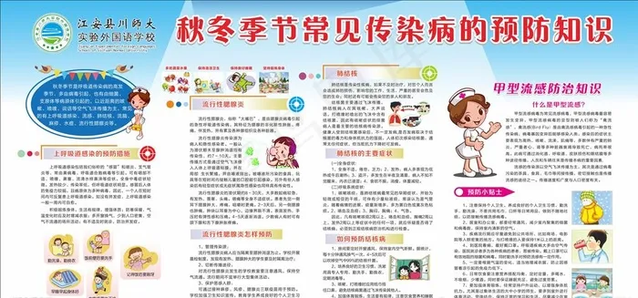 冬季传染病预防图片cdr矢量模版下载