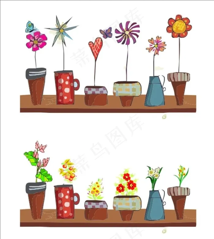 卡通植物图片cdr矢量模版下载