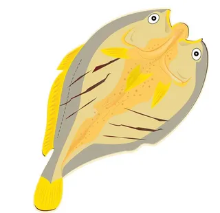 手绘插画矢量黄花鱼图片