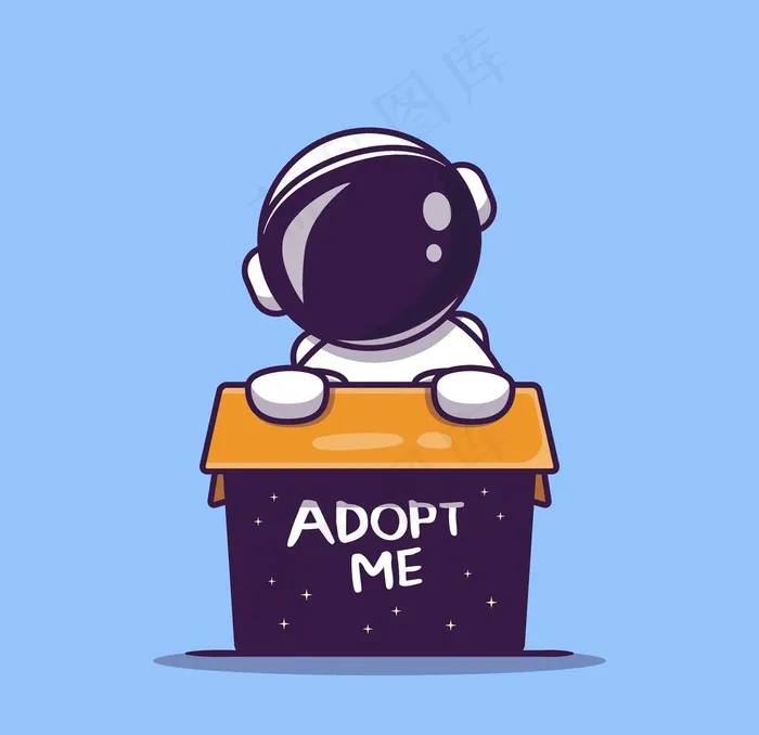 卡通太空人角色插画图片eps,ai矢量模版下载