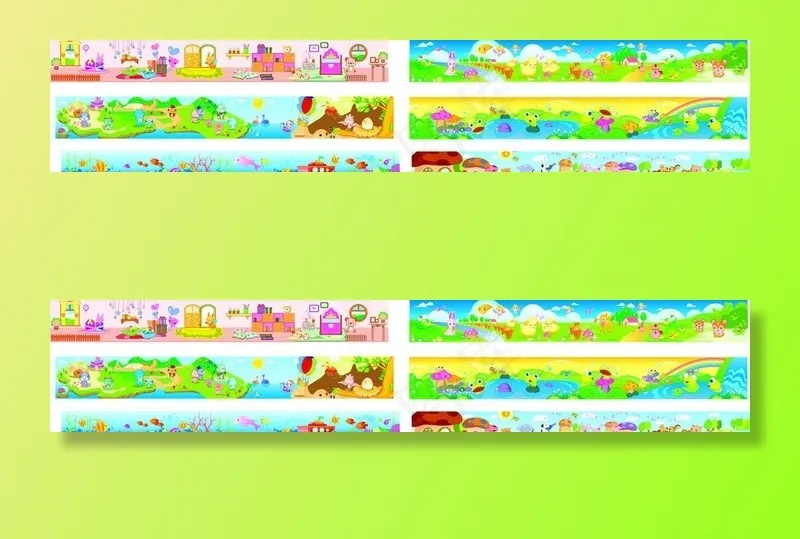幼儿园卡通矢量围挡图片cdr矢量模版下载