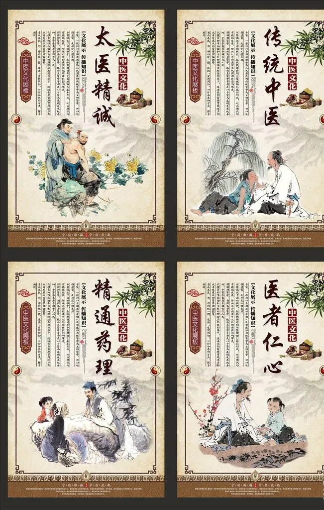 传统中医文化展板设计图片psd模版下载