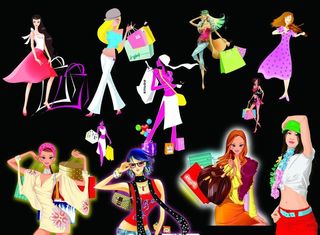 购物卡通人物图片