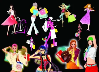 购物卡通人物图片