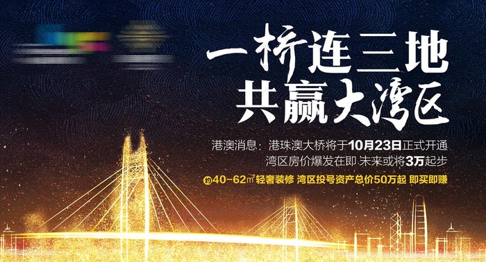 大湾区房地产海报图片psd模版下载
